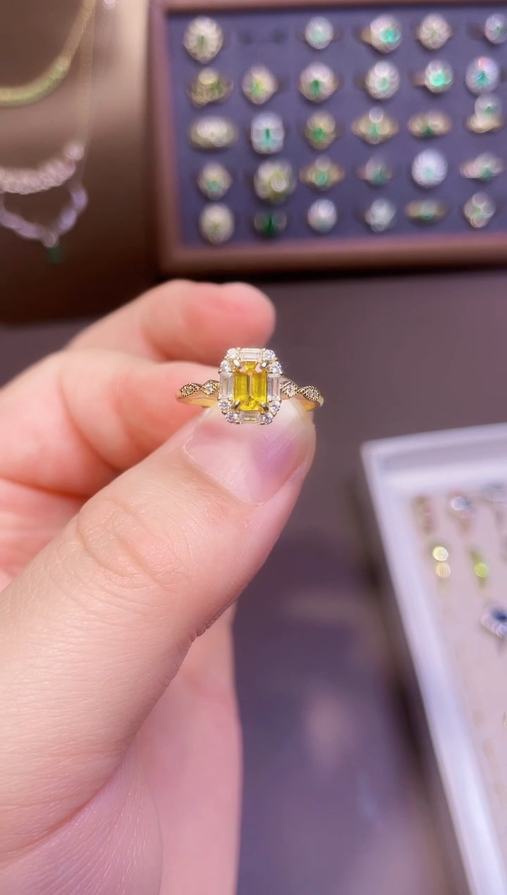 【闪购商品】彩色蓝宝石戒指银S925镶嵌1