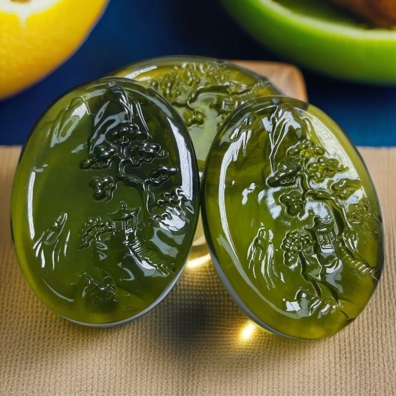 【 大喜儿】虎魄雕刻牌吊坠-QW3022多样性发一