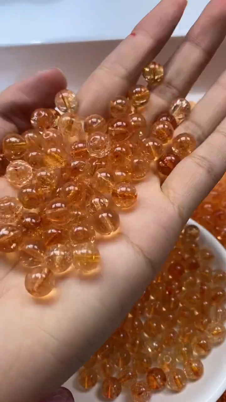 颈饰未镶嵌水晶W1719-金橙啊赛8mm*25颗