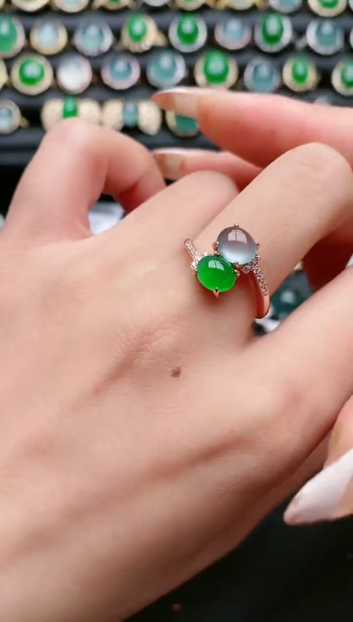 【闪购商品】翡翠戒指银S925镶嵌1111111