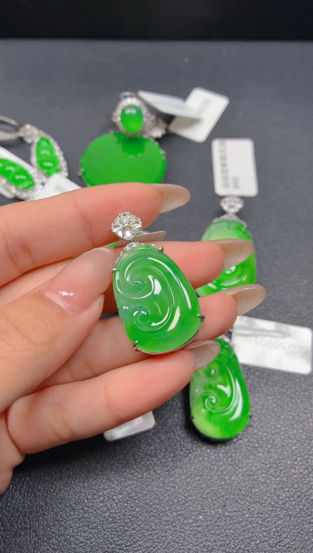 吊坠(不含链)银S925镶嵌翡翠1