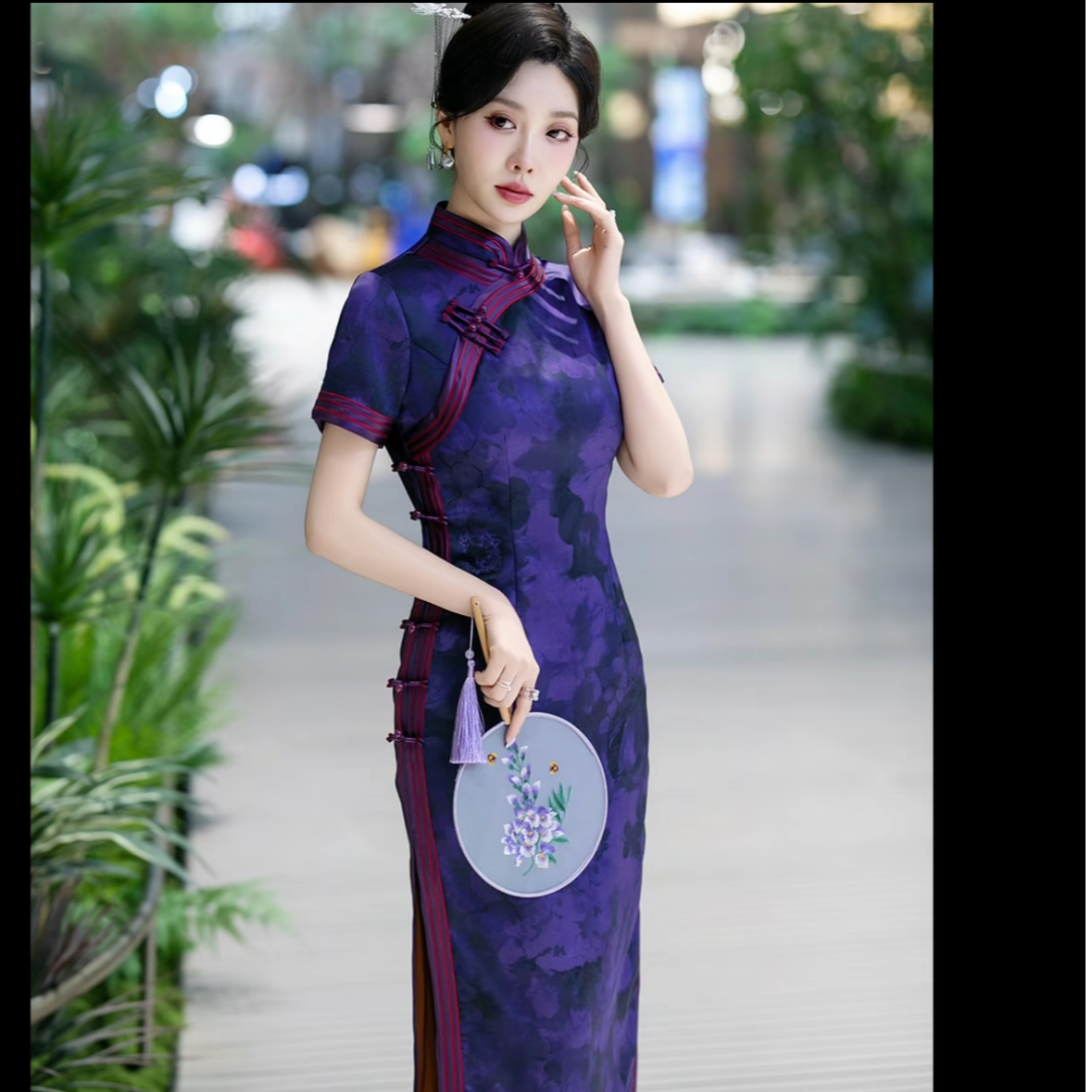 5642白幼秀新款复古时尚优雅中式立领港风款旗袍中国风旗袍