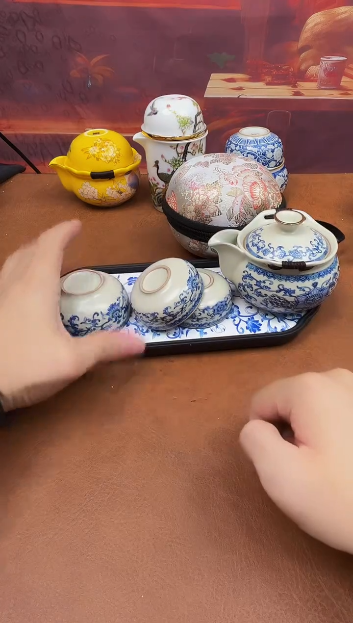 陶瓷茶具摆件旅行套组