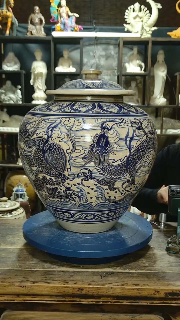 陶磁州窑大个盖罐 