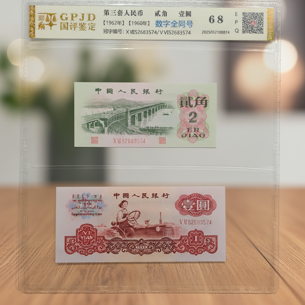 第三套人民币-大桥拖拉机数字全同一对不挑