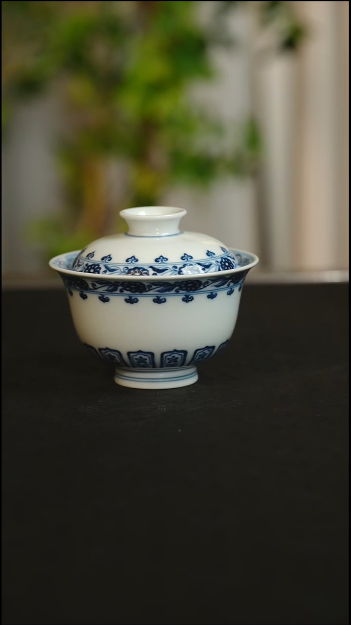 盖碗瓷仿明宝象盖碗120cc