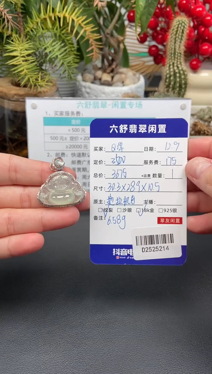 颈饰18K金镶嵌翡翠Q***子D2525214