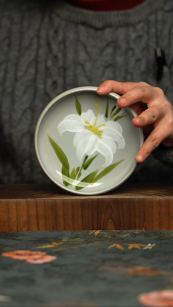 瓷片手工手绘釉下彩同款