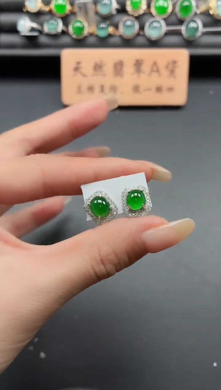 银S925镶嵌戒指翡翠1