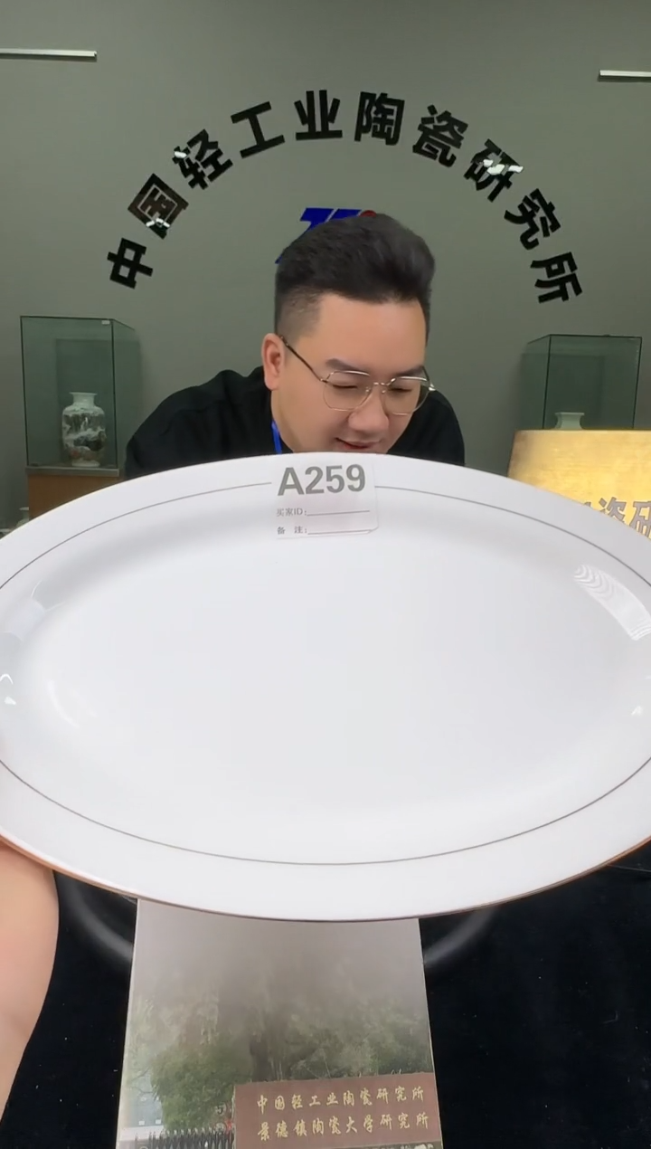 瓷滑石子描金鱼盘