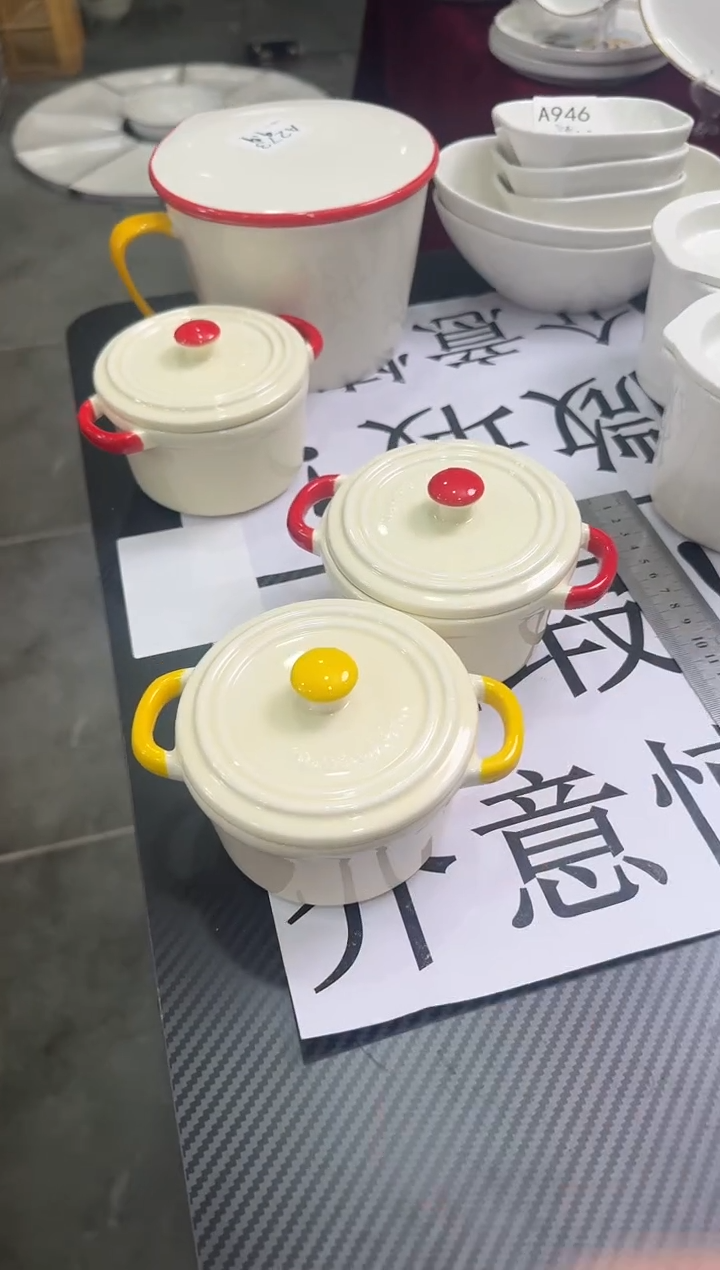 摆件陶微瑕 2个双耳隔水炖盅