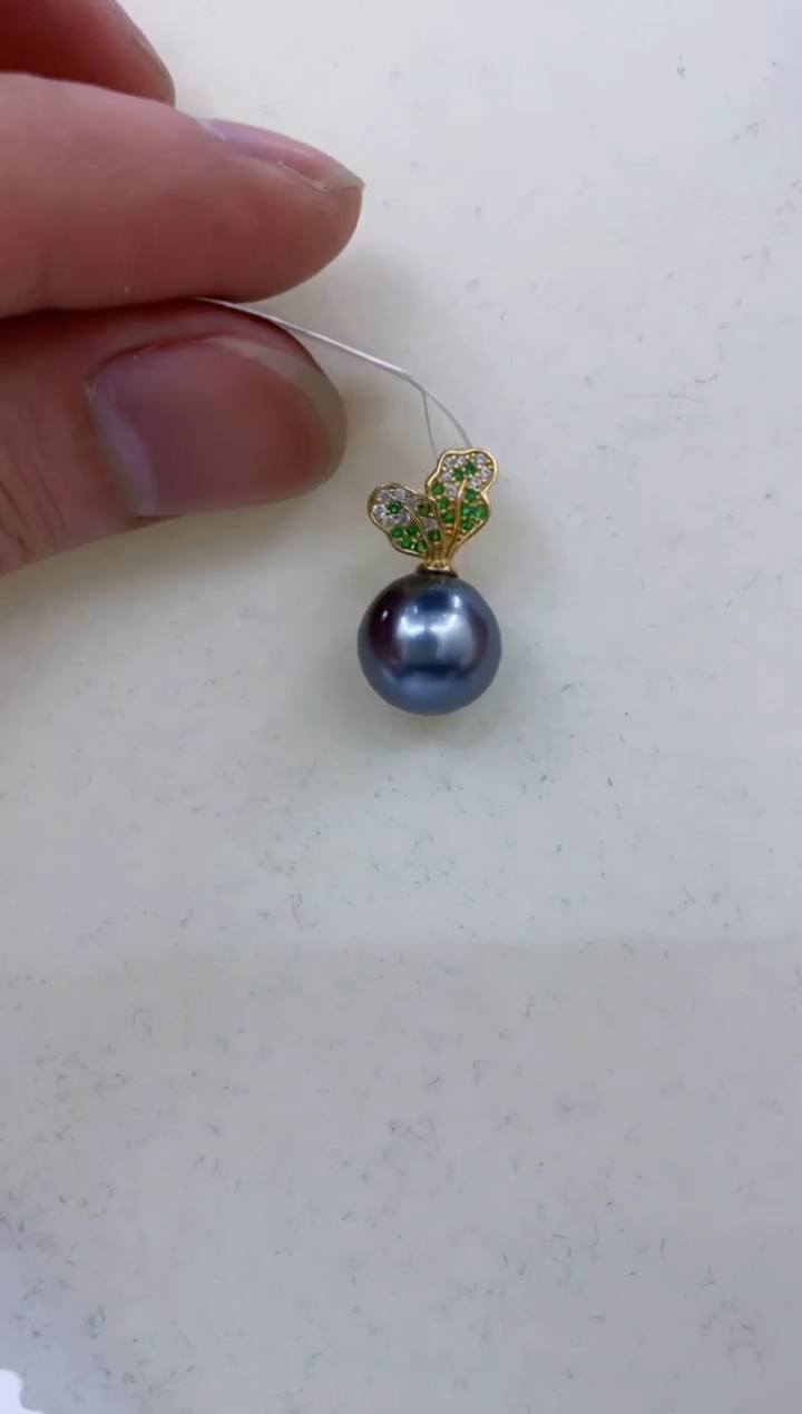 银S925镶嵌颈饰海水珍珠  