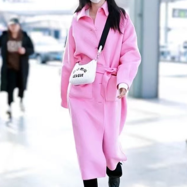 未使用 MIU MIU/缪缪 纯色翻领单排扣大衣