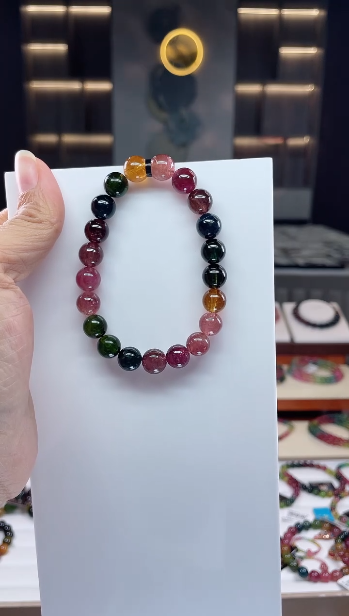 未镶嵌单圈手串碧玺（多样性发一条）Q