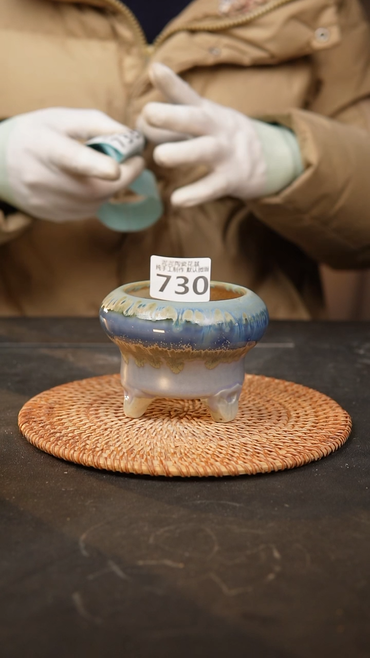 【闪购商品】瓷片730泥泥手工花盆