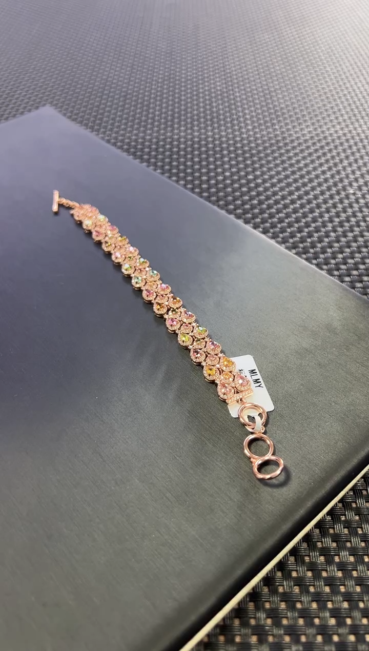 手链银S925镶嵌碧玺（多样性发一件）0003