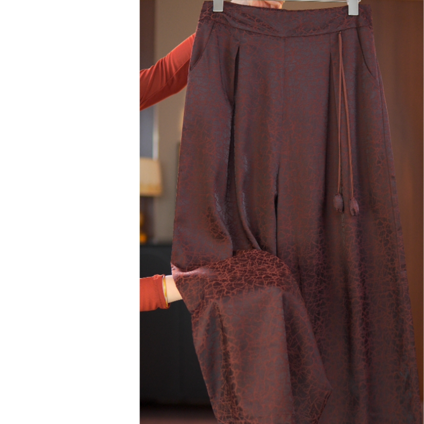 【原创定制】2025春夏新款龟裂纹休闲阔腿裤-1928