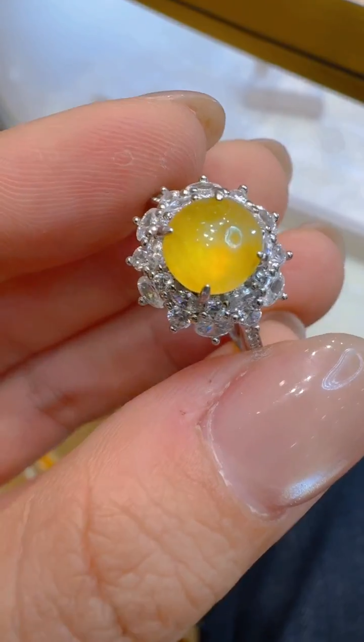 银S925镶嵌戒指翡翠多样性团购发一件