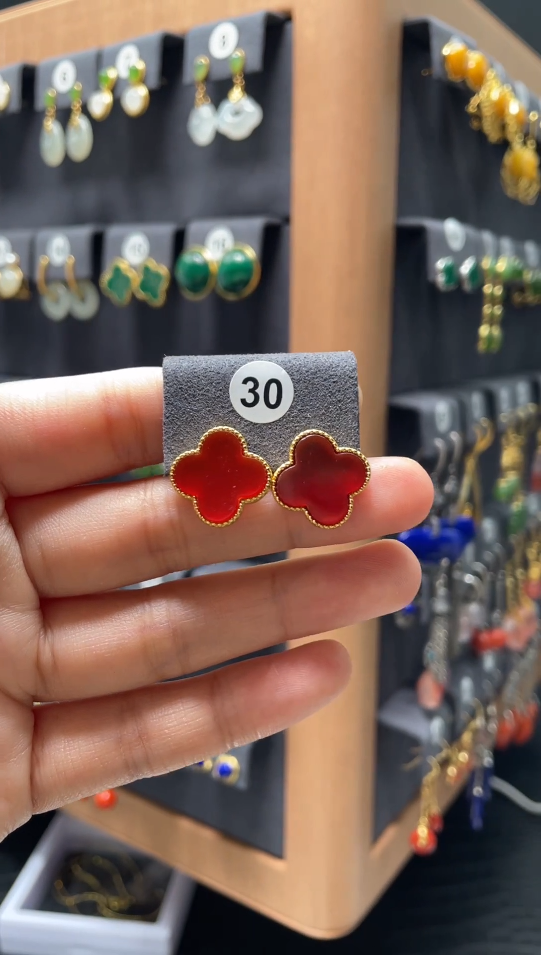 【闪购商品】南红玛瑙耳饰银S925镶嵌0030