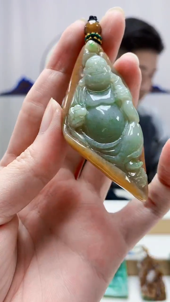 未镶嵌定制翡翠4917zm-毛货挂件84佛公