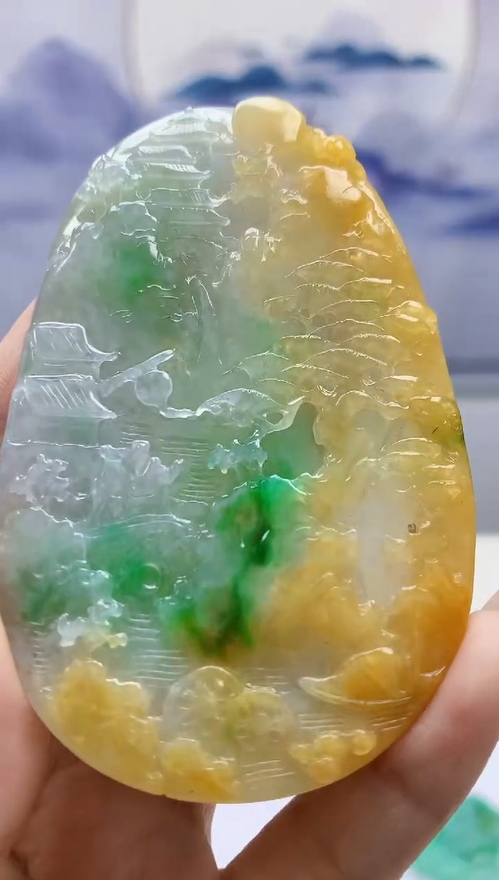 定制翡翠未镶嵌3099xx-毛货挂件64