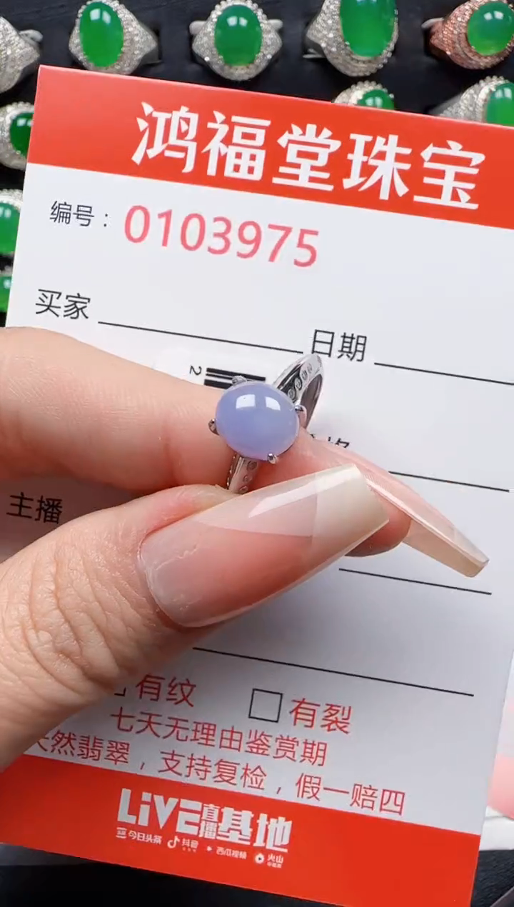 【闪购商品】翡翠戒指银S925镶嵌3975