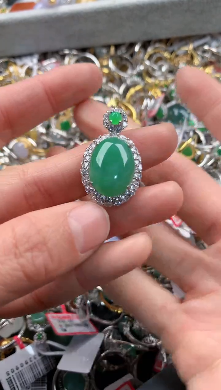 银S925镶嵌戒指翡翠777     5