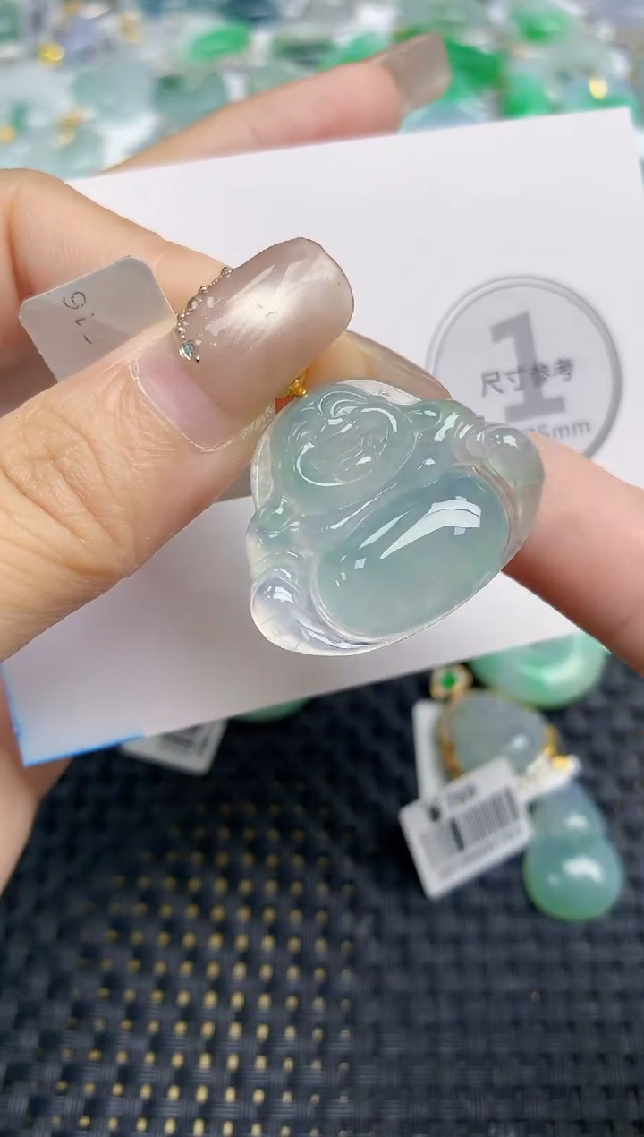 颈饰18K金镶嵌翡翠天然缅甸A货翡翠百元以上9元证书费自理