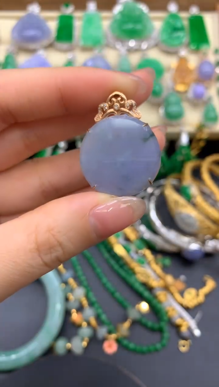 【闪购商品】翡翠颈饰18K金镶嵌345-中国好珍宝