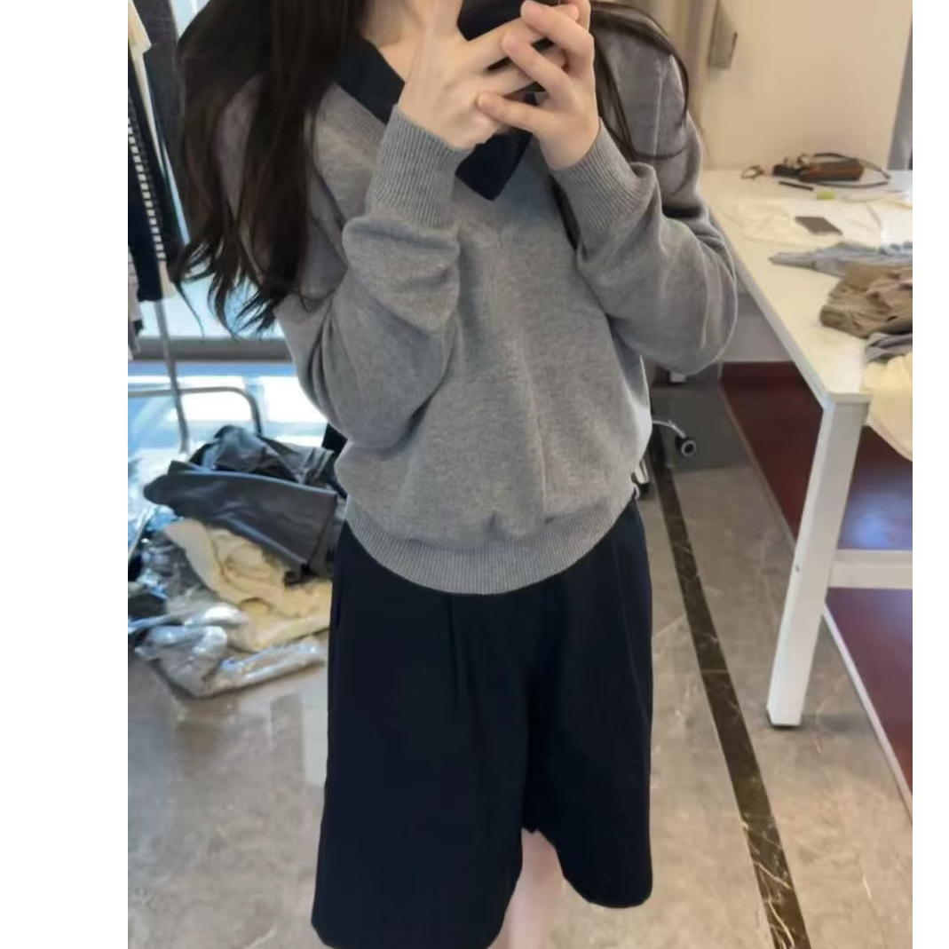 J-250917#毫不费力松弛时髦感后半松紧毛呢中裤（福利）