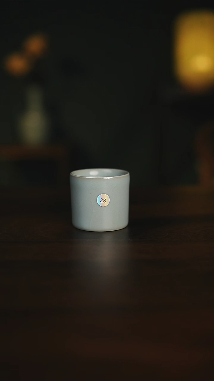 【闪购商品】天青釉 手工扳指杯 支钉烧  23