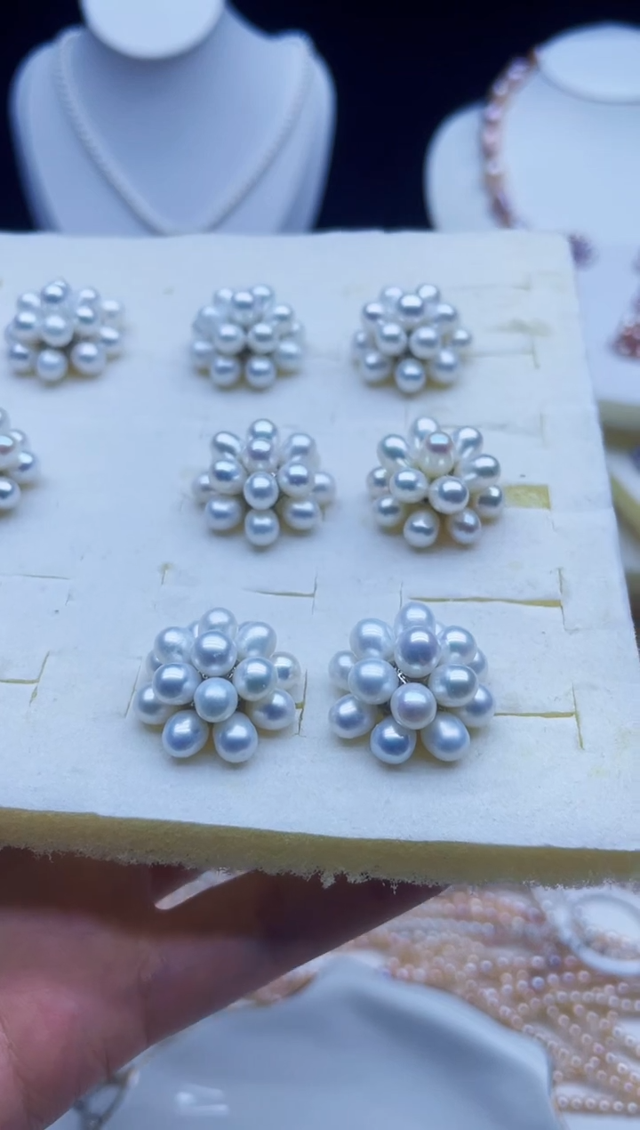未镶嵌耳饰淡水珍珠耳钉多样性发其一