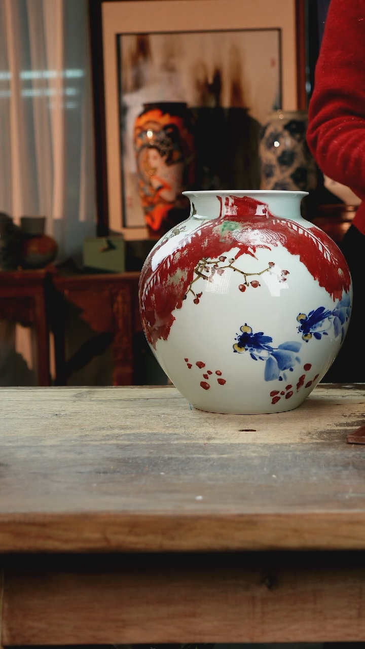 【闪购商品】瓷片景德镇纯手工釉下彩精品花瓶