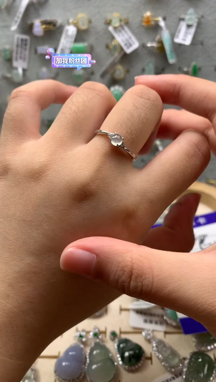 银S925镶嵌戒指翡翠2