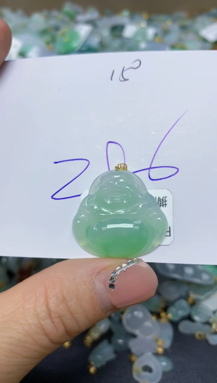 【闪购商品】翡翠挂件18K金镶嵌 天然翡翠A货