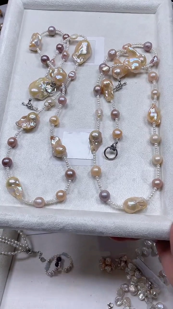 未镶嵌毛衣链淡水珍珠【纯恬珠宝】（多样性发货发一）