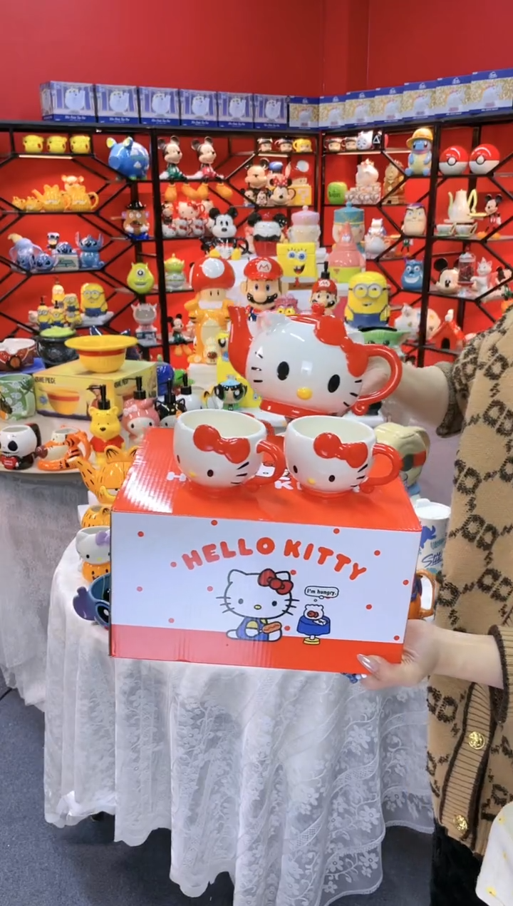 【闪购商品】.@@凯特猫一壶二杯（陶瓷）