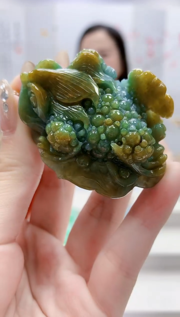 未镶嵌定制翡翠4852jw-毛货挂件23