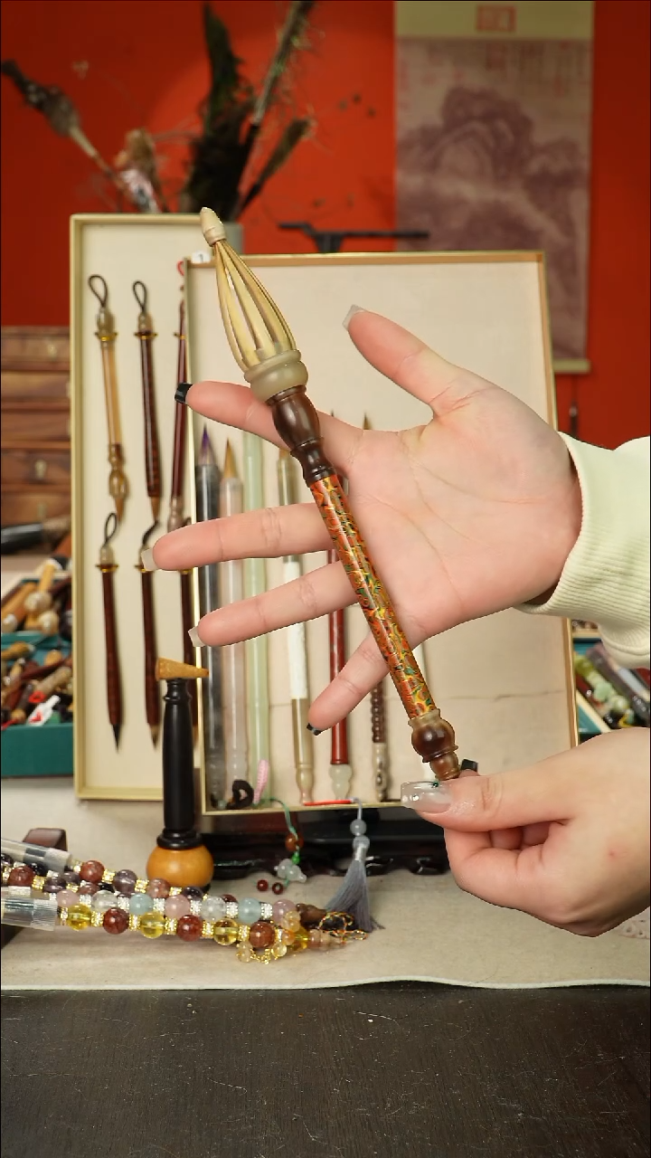 547号闪孤品高货毛笔链接 清水试笔 蘸墨不退