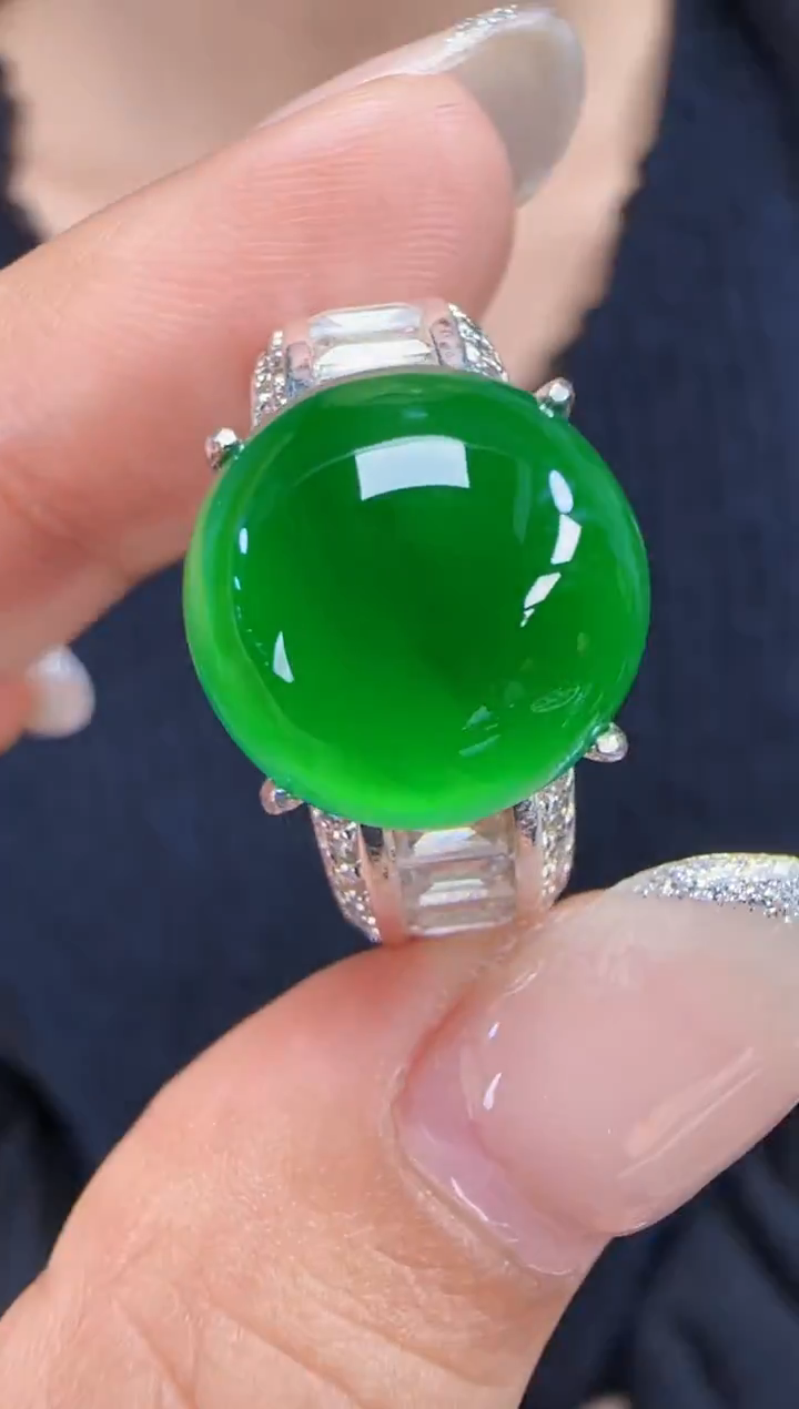 未镶嵌定制翡翠翡翠戒指97