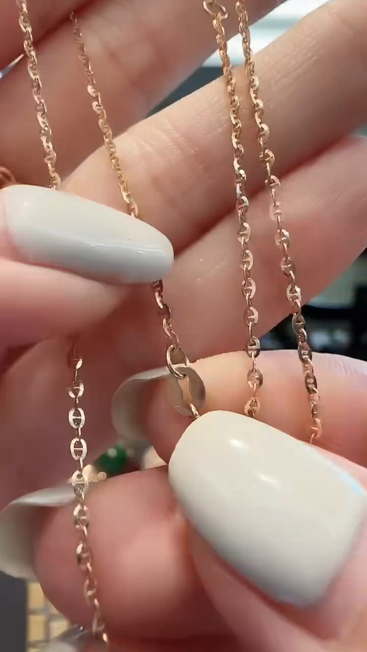 18K金项链18K金猪鼻子项链