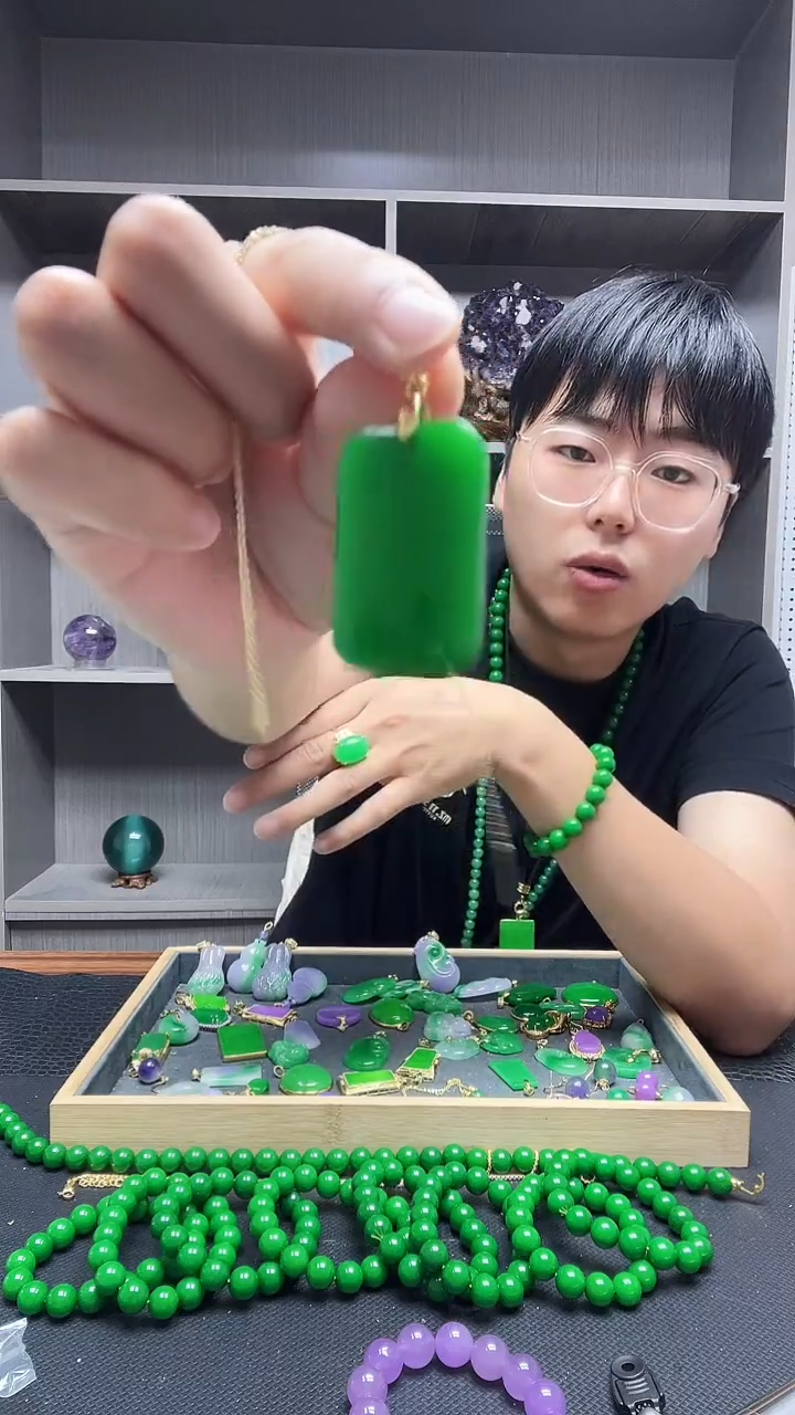 翡翠14K金镶嵌吊坠(赠链)吊坠