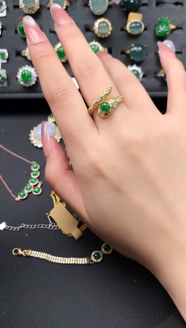 【闪购商品】翡翠戒指银S925镶嵌5631241