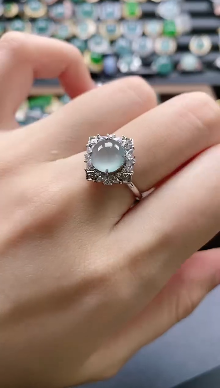 【闪购商品】翡翠戒指银S925镶嵌51511-6