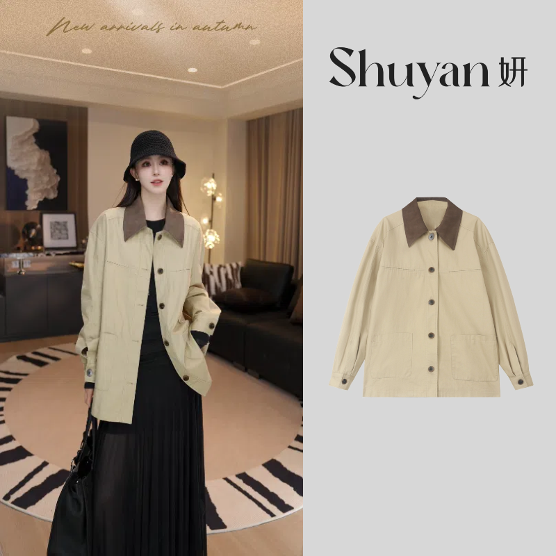 Shuyan妍【巴恩风衣】高密100斜纹棉廓形巴恩风风衣639376