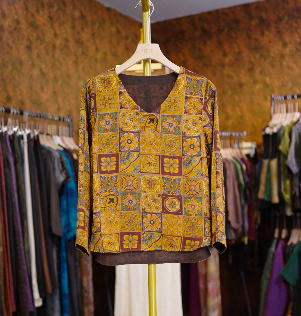 【月橘】国风新中式复古端庄气质百搭双面穿上衣女1071