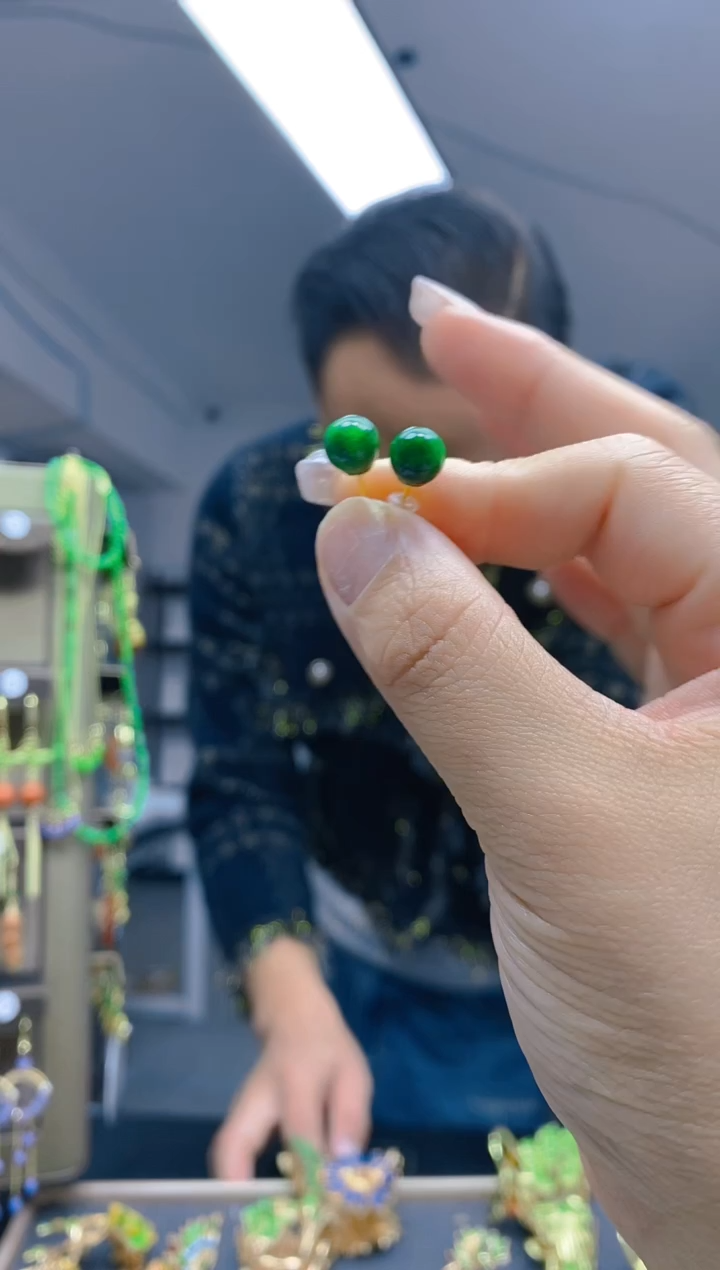 【闪购商品】翡翠耳饰合金423翡翠耳钉
