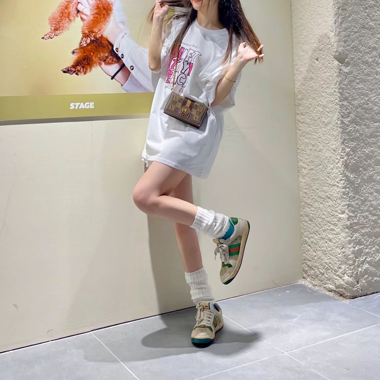 古家GCI脏脏鞋老花绿潮流百搭应季夏季轻奢男女同款户外休闲鞋711