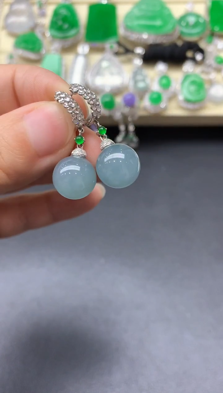 颈饰18K金镶嵌翡翠387-中国好珍宝