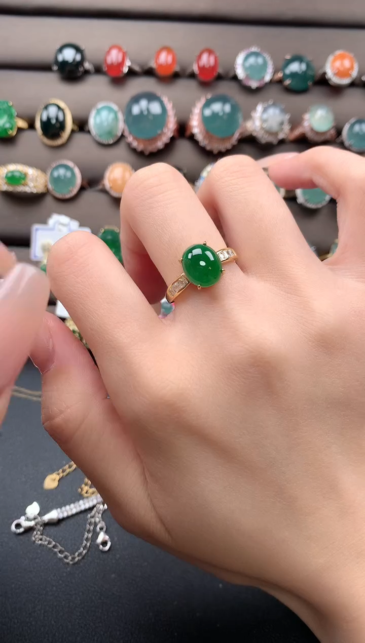 【闪购商品】翡翠戒指银S925镶嵌432432